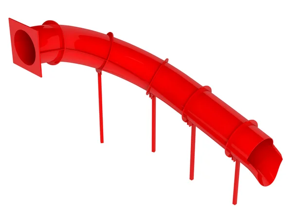 Röd vattenrutschbana — Stockfoto