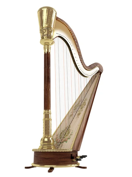 Geïsoleerde harp — Stockfoto