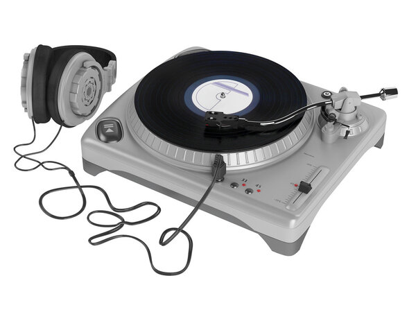 Turntable isolated on white background