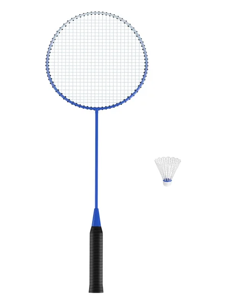 Badminton racket med badmintonbollen — Stockfoto