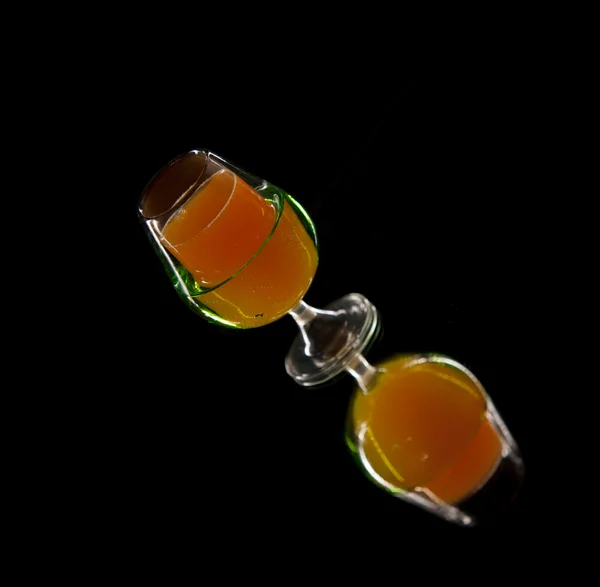 Orange and carrot drink in elegante glasses — Stock Photo, Image