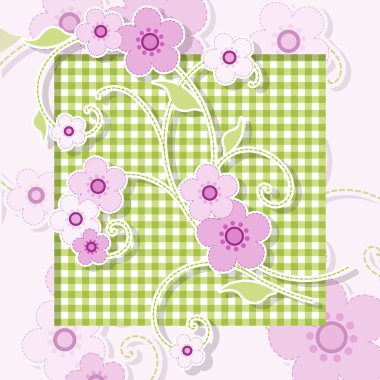 Pink flowers clipart