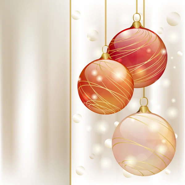 Tři vánoční koule — Stockový vektor