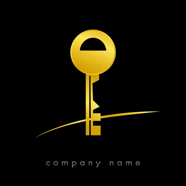 Logotype untuk real estate dalam emas - Stok Vektor
