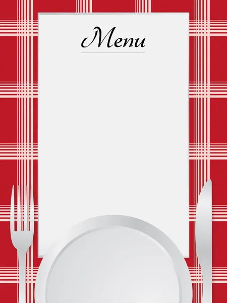 Servilleta de menú rojo y mesa — Vector de stock