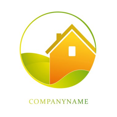 House and leaf symbol clipart