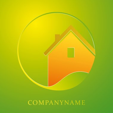 House and leaf symbol clipart