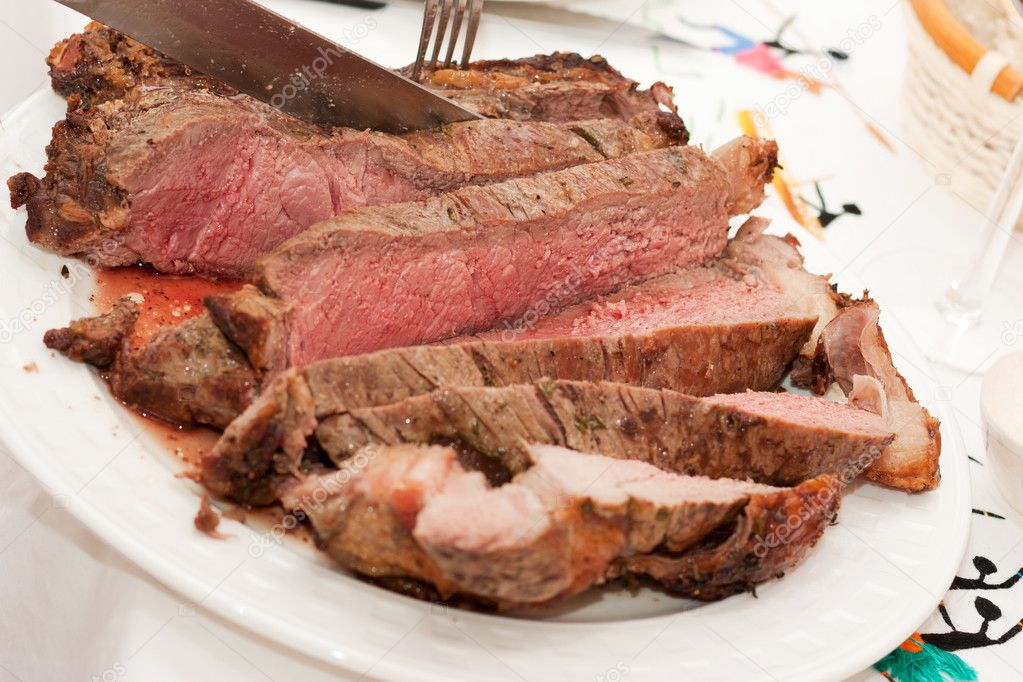 Beef rib sliced