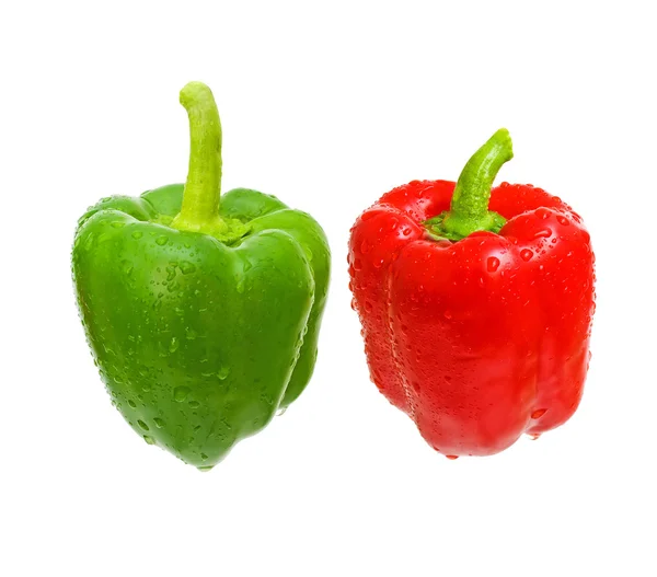 Yeşil ve kırmızı biber — Stok fotoğraf