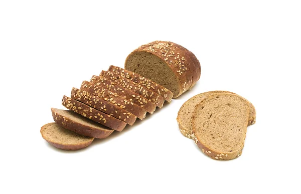 Potong roti yang terisolasi pada latar belakang putih — Stok Foto