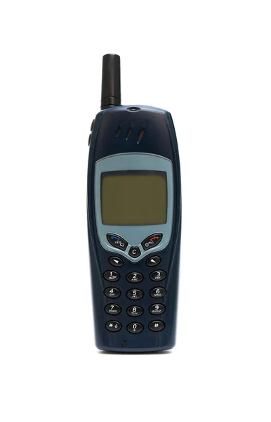 Stary telefon komórkowy na białe tło zbliżenie. — Zdjęcie stockowe