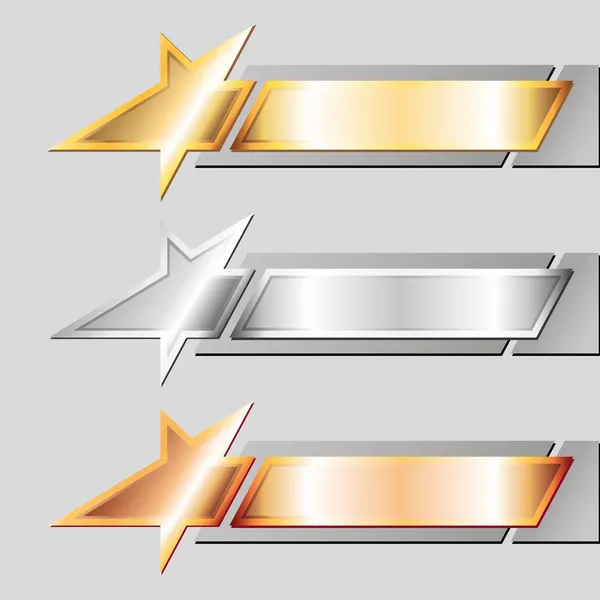 Emblemas de metal — Vector de stock