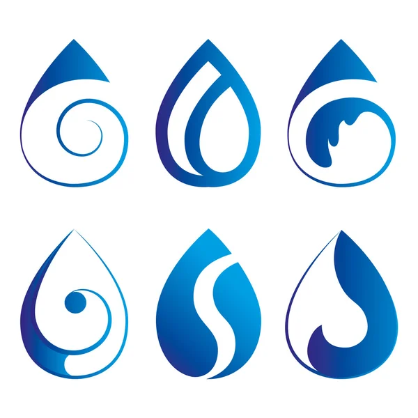 Blue drop emblems — Stock Vector
