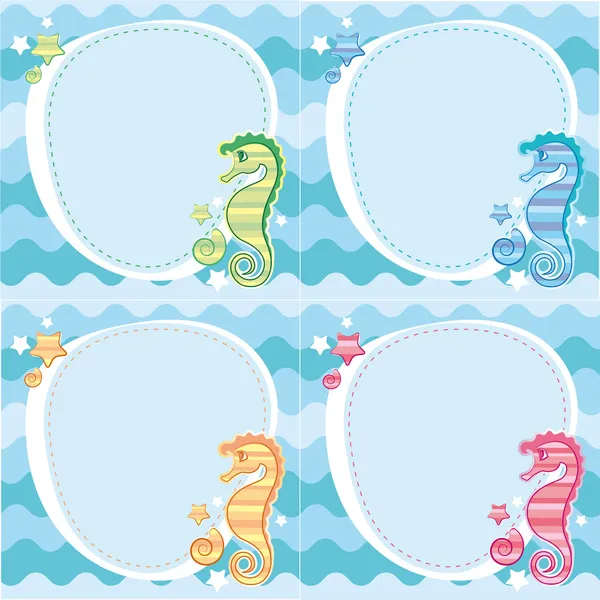 Backgrounds of seahorses — Stock Vector