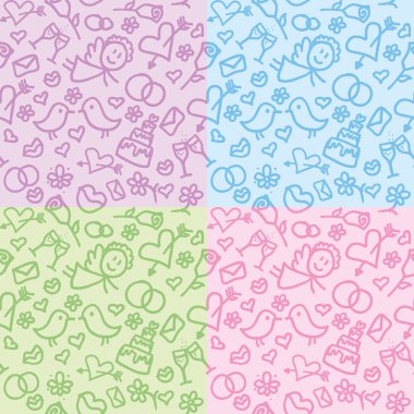 Wedding patterns set clipart