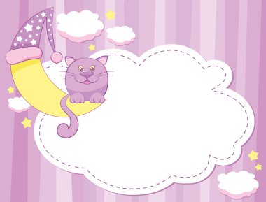 Cat and moon clipart