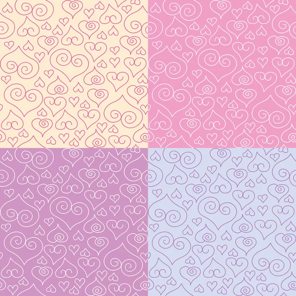 Patterns with hearts — Stock Vector