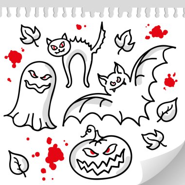 Set of halloween elements clipart