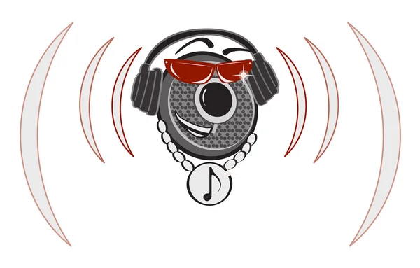 Logo de DJ Music Rojo y Negro — Vector de stock