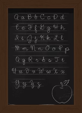 Black Board with Alphabet clipart