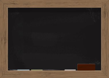 Black Board with Chalk and Eraser clipart