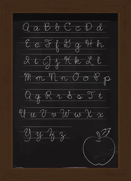 stock vector Black Board with Alphabet