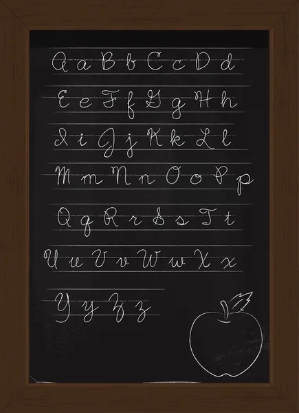 Tableau noir avec alphabet — Image vectorielle