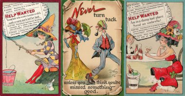 Vintage Postcard Background Strip clipart