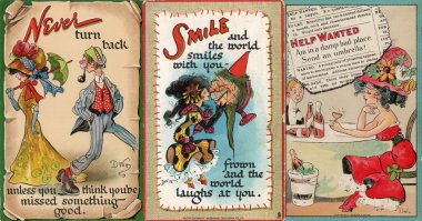 Vintage Postcard Background Strip 2 clipart