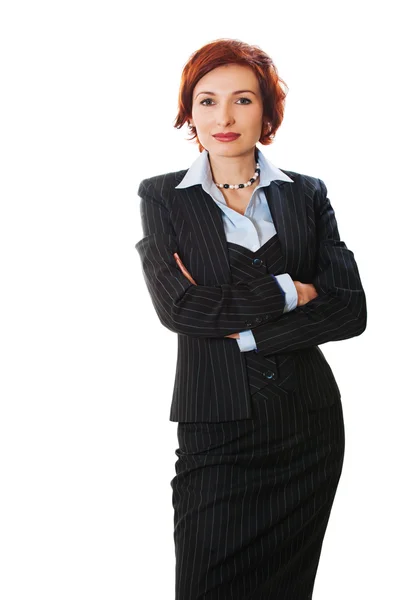 Attractive businesswoman with her arms crossed — Stock Photo, Image