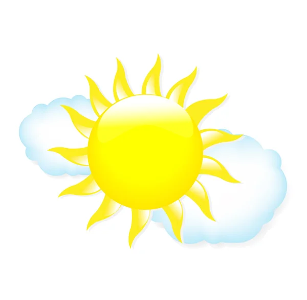 Sun With Clouds — Stock Vector