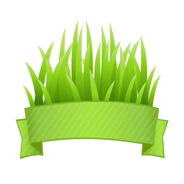 Banner de hierba — Vector de stock