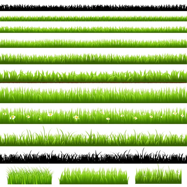 Yeşil çim seti — Stok Vektör