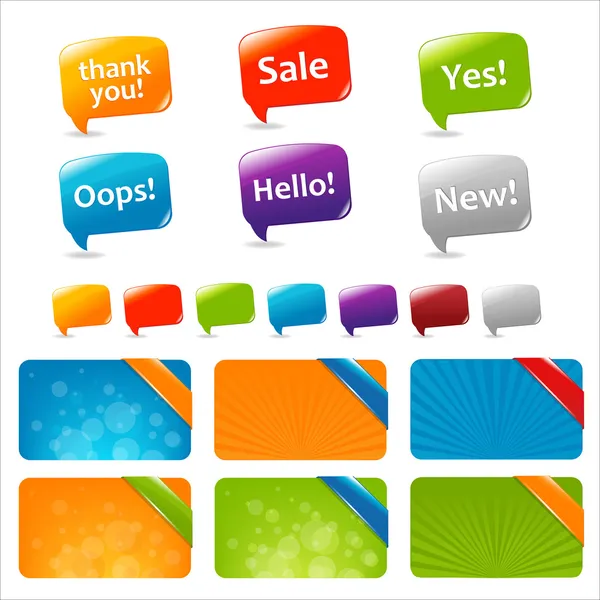 Web Text Boxes And Speech Bubbles — Stock Vector