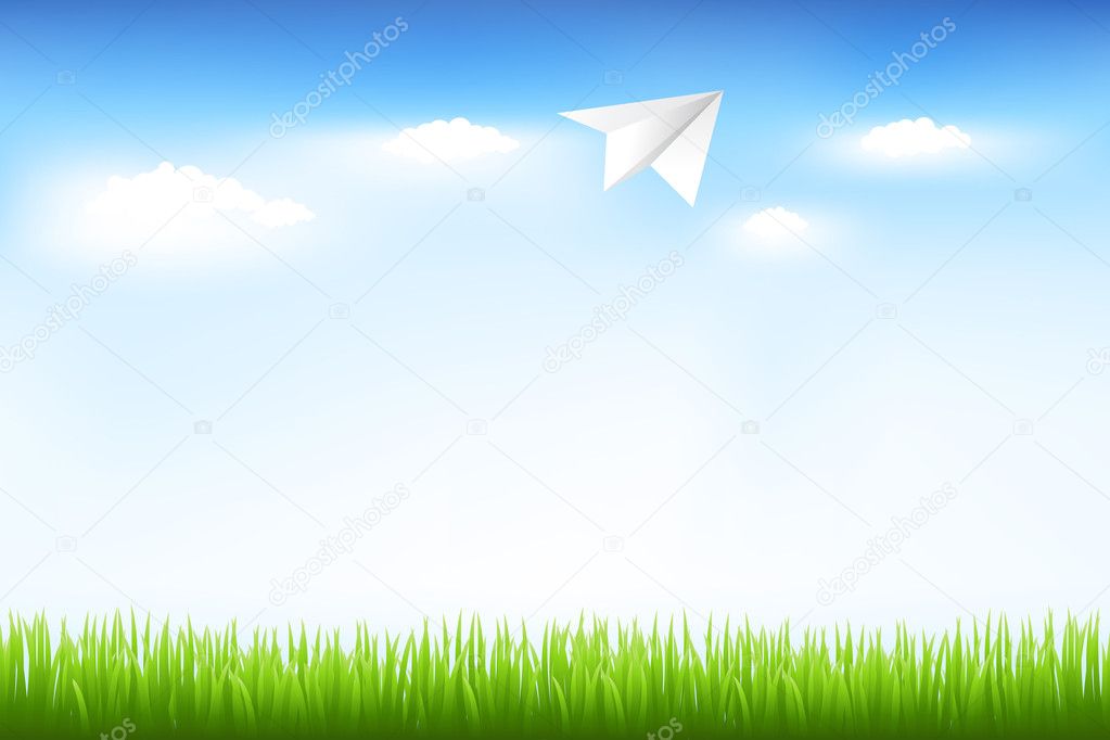 Blue Sky And Paper Plane