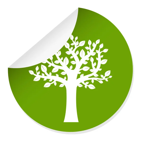 Étiquette avec arbre — Image vectorielle
