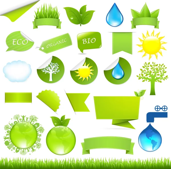 Collection Eco Design Elements — Stock Vector