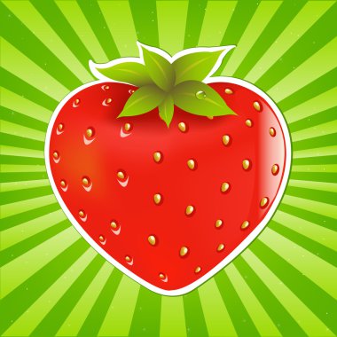 Strawberry And Sunburst clipart