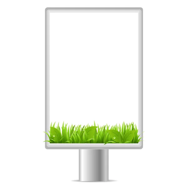 Panneau vertical vierge avec herbe — Image vectorielle