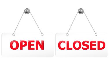 Open And Closed Red Signs clipart