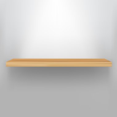 Empty Wood Shelf clipart