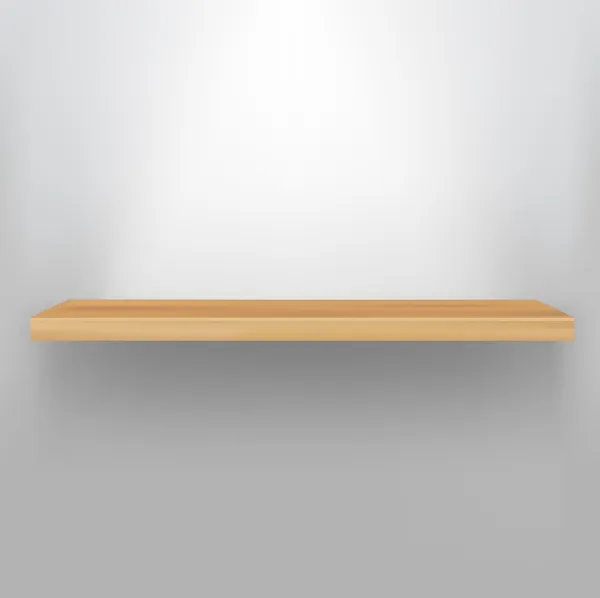 Empty Wood Shelf — Stock Vector