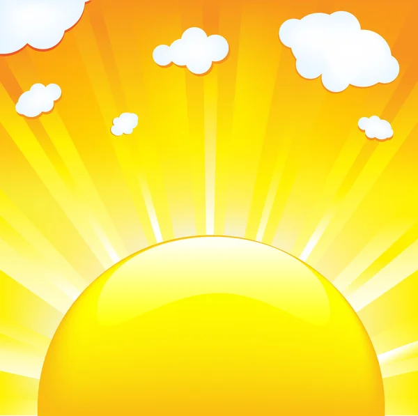 Sonne mit Strahlen — Stockvektor