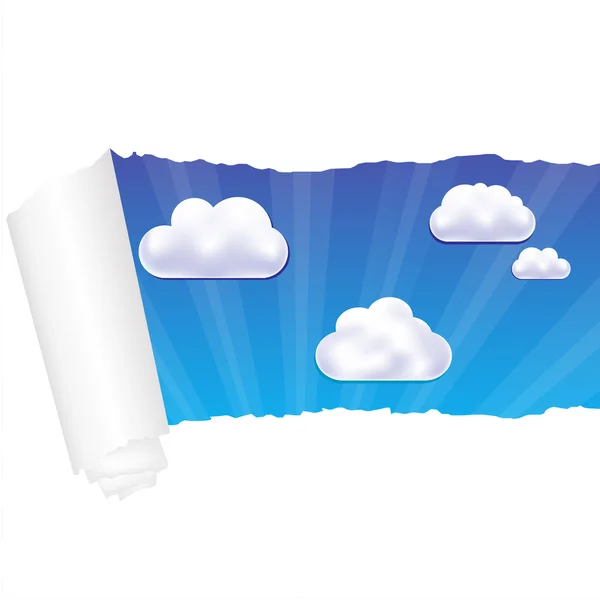 Paper And Cloud — Stock Vector