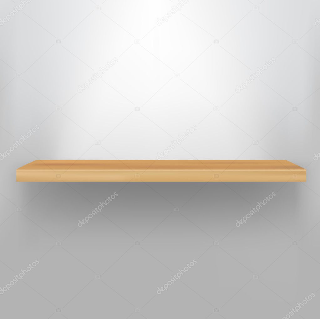Empty Wood Shelf