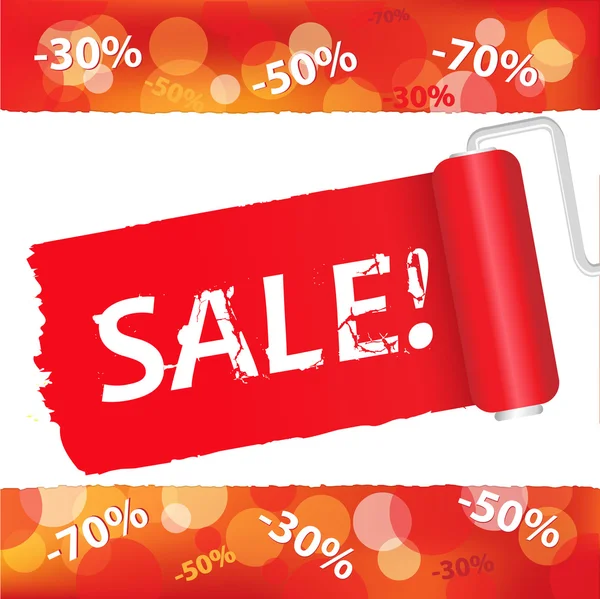 Sale Red Poster — Stock Vector