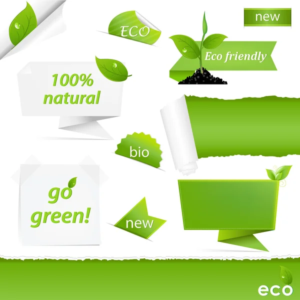Οικολογικό πράσινο σύνολο — Διανυσματικό Αρχείο