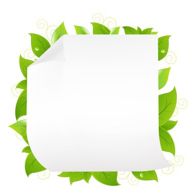 Blank Note Paper With Sprout clipart