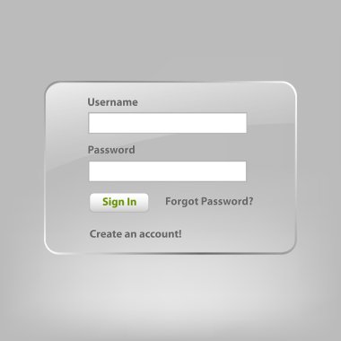 Glass Login Password clipart