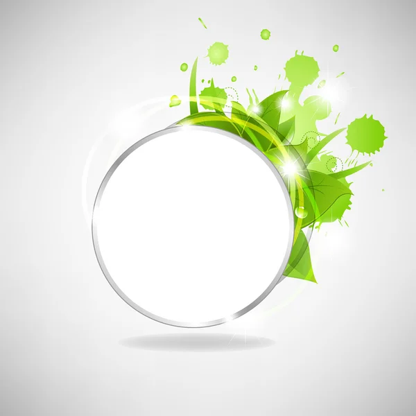 Eco discorso bolla con foglie — Vettoriale Stock